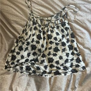 Black and White Floral Tank Top